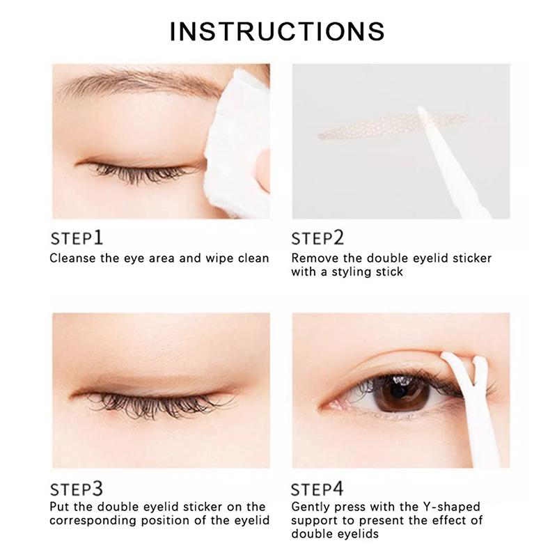 Adhesivo invisible para párpados dobles, cinta de encaje para levantar los ojos, cinta de gasa transparente con encaje, pegatinas autoadhesivas, herramientas para cintas para los ojos