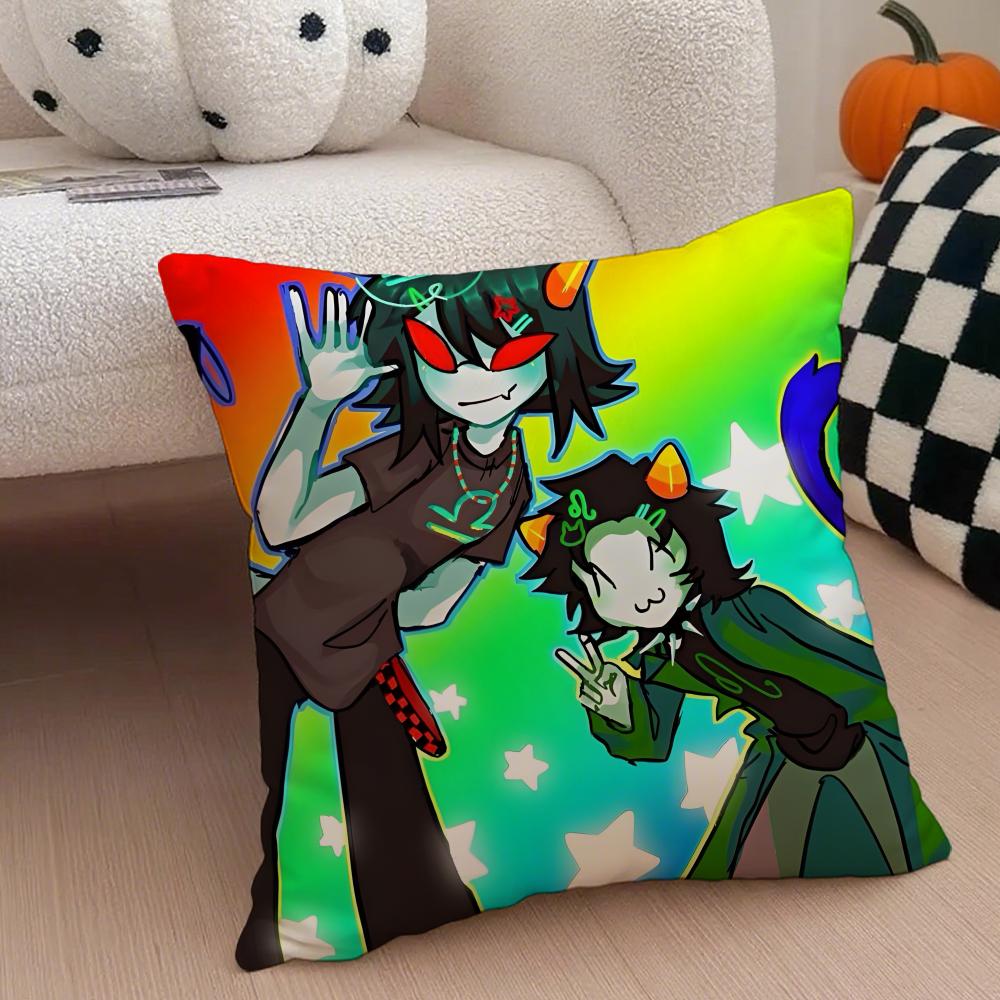 H-Homestuck Cushion Cover Linen Pillow Case Soft Breathable Protective Couch Room Decoration