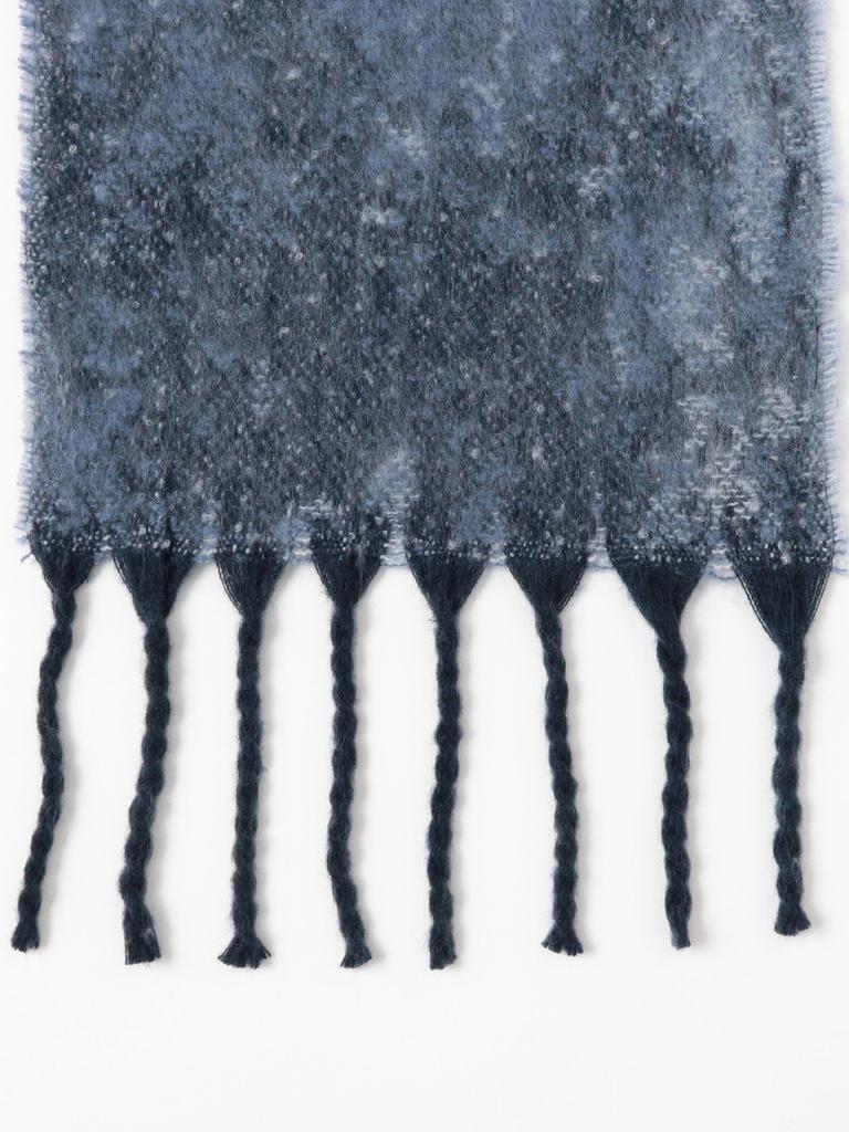 Beams Heart Men's Marble Shaggy Scarf, Black, One Size