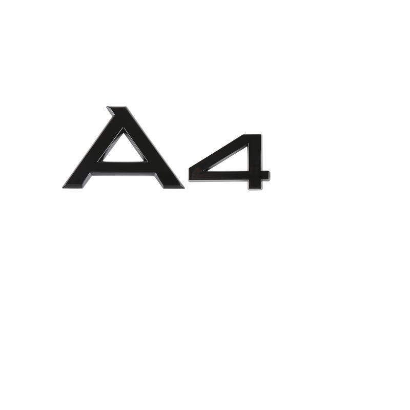 3D Letters Numbers Emblem for Audi A3 A4 A5 A6 A7 A8 Q2 Q3 Q5 Q7 Car Trunk Lid Nameplate Badge Logo Sticker Chrome Glossy Black