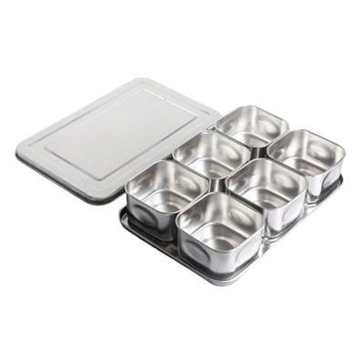 6/8 Grids Stainless Steel Seasoning Container Seal Lid Design Prevents Crosses Flavoring For Organized Kitchens
