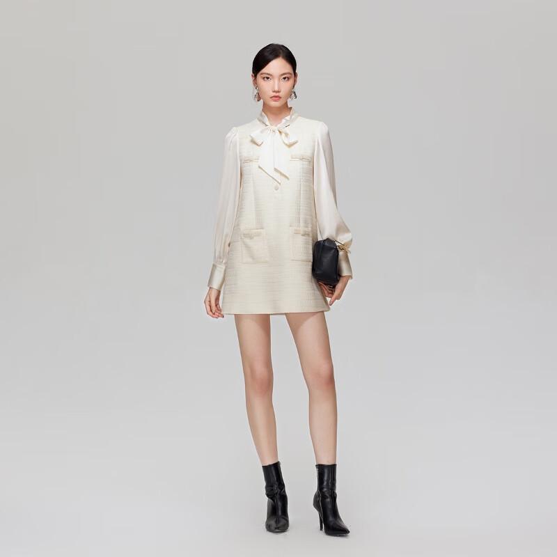 VEROMODA 2025 A/W Beaded Flutter Collar A-Line Mini Dress with Pockets