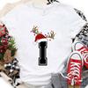 Casual Womens Tshirt with AZ Christmas Alphabet Print Santa Holiday Graphic Perfect for Xmas Party Parties and Casual Wear