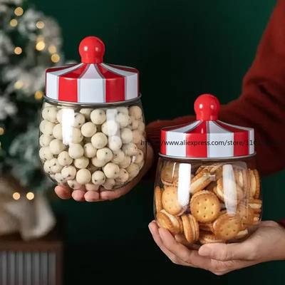 Circus Theme Clear Glass Tea and Coffee Container for Office Kitchen Carousel Candy Jar Gift for Women Girls
