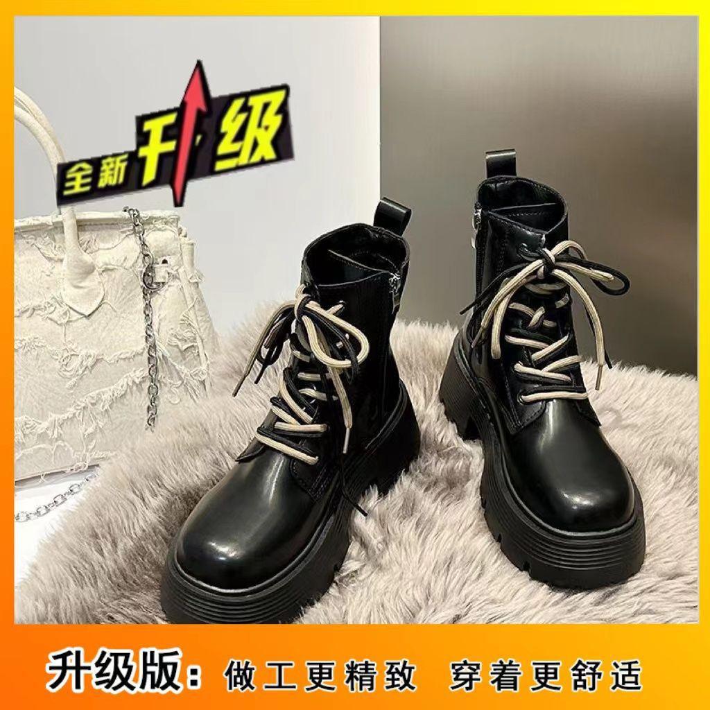 Brown British style small man thick-soled Martin boots women's autumn 2025 new popular lace-up retro short boots