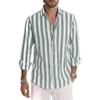 Men's Autumn Long Sleeve Striped Shirt Lapel Loose Tops Man Clothing