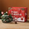 Christmas Themed Ceramic Mug with Lid