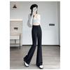 Black Flared Pants for Women 2025 Autumn Winter New High Waist Slimming Slightly Flared Pants Floor-Length Straight Narrow Suit Pants