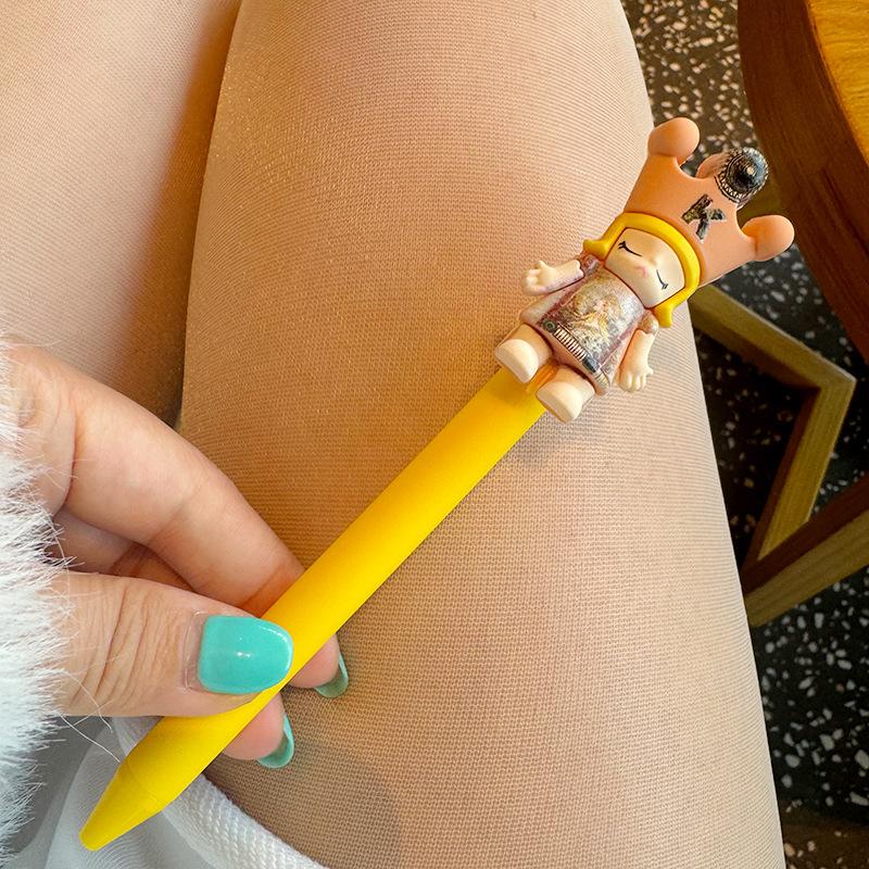 Cute King Sweet Girl Heart Student Doll Gender Neutral Pen Korean Version Cute Round Bead Gender Neutral