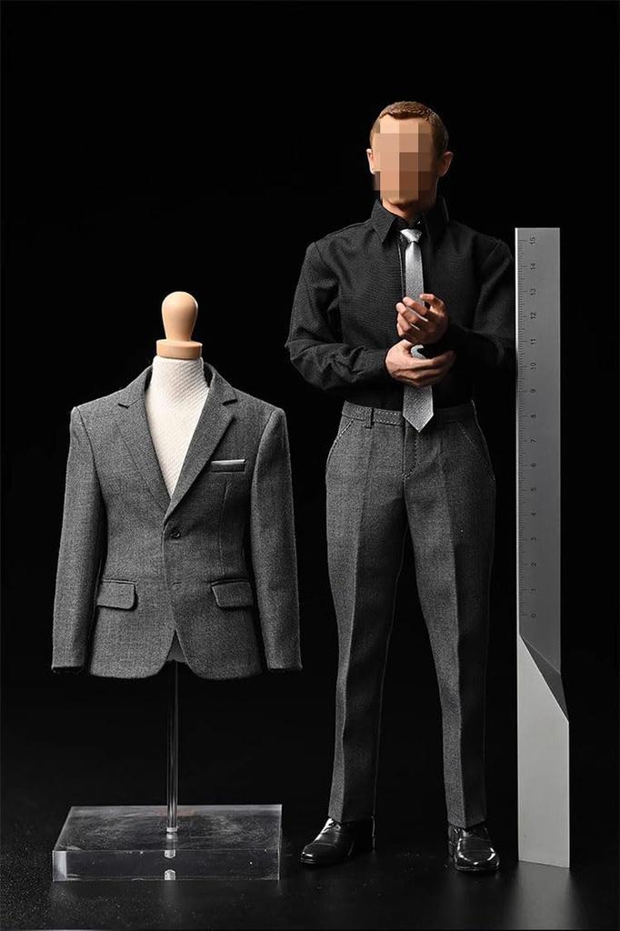 1/6 Scale Figure Accessories/Men's Suit Outfit Set/Banquet Dress, Evening Dress, Gray (Head and Body Not Included)