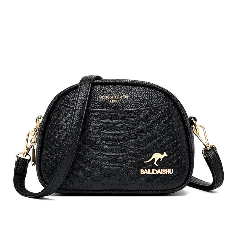 Women's Bag Crossbody Shoulder Bag Women's Fashion Crocodile Print Bag Multi-layer Small Square Bag