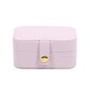 Simple PU Leather Jewelry Storage Box Mini Solid Color Jewelry Display Case Packing Portable Ring Necklace Case Girls