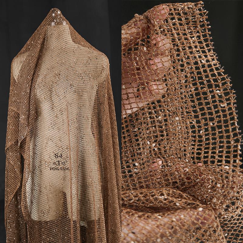 50x140cm Hollow out See-Through Mesh Fabric Textured Particle Mesh Cloth for DIY Vintage Dress Clothing Sewing Designer Fabric