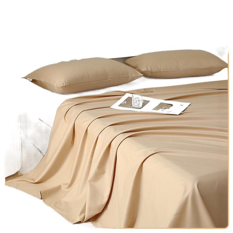 2025 Frühling und Sommer klein frisch einfarbig Laken Einzelstück neu karierte Laken pillingfrei hautfreundlich verdickte Steppdecke Einzelbett Hut