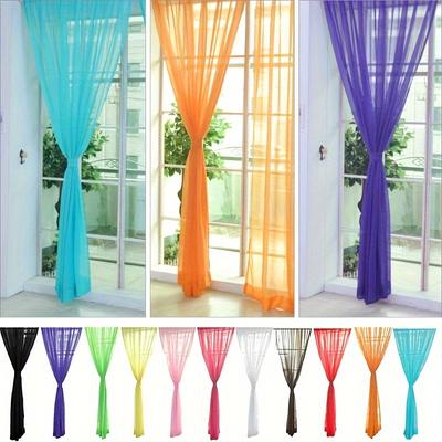 Pack of 2 Vibrant Floral Sheer Tulle Curtains - Lightweight and Breathable for Living Room and Bedroom Décor, 78.7″ X 39.4″, Easy Care