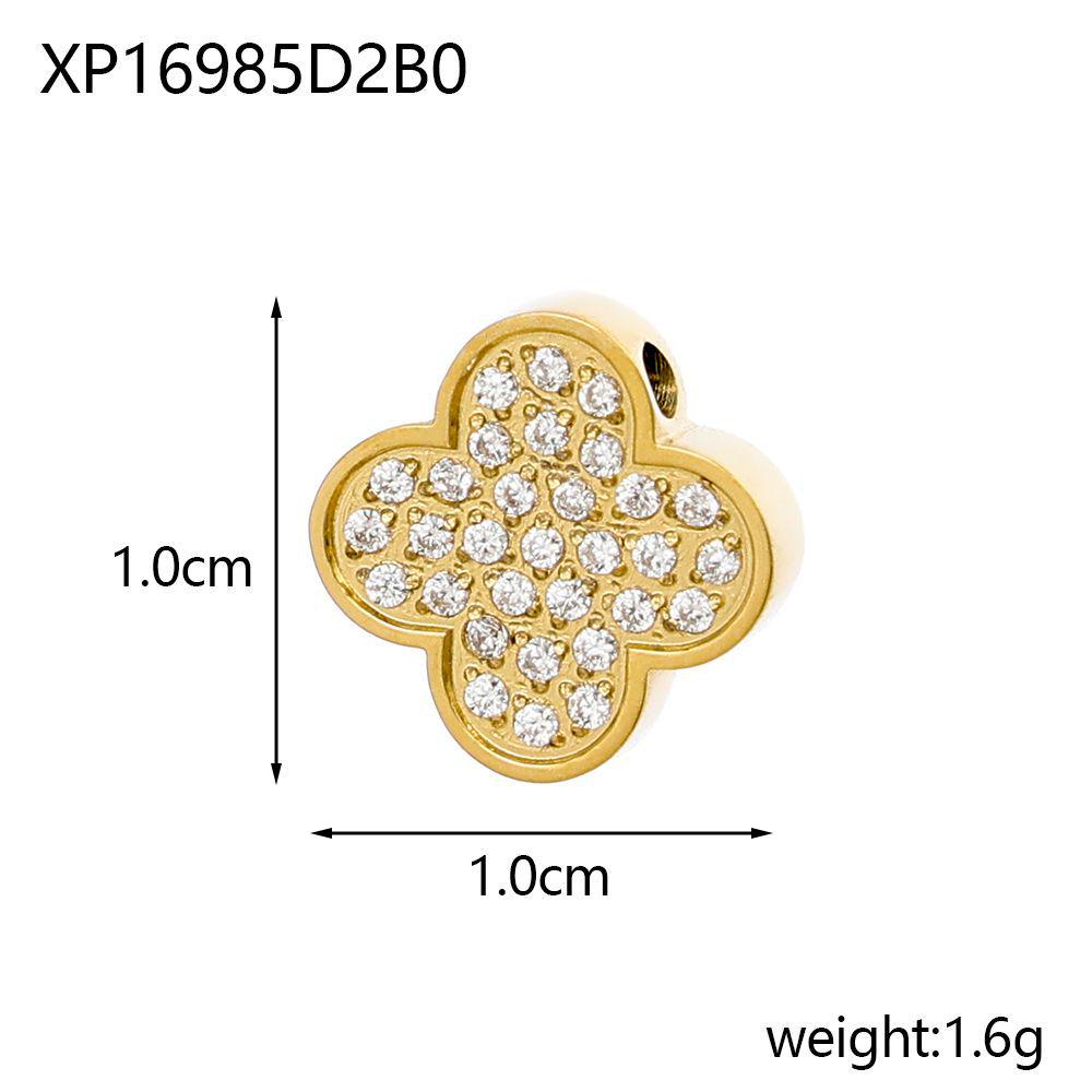

Подвеска из нержавеющей стали «Счастливый клевер» с цирконом и коннектор в виде цветка, аксессуар для браслета/ожерелья «Сделай сам»