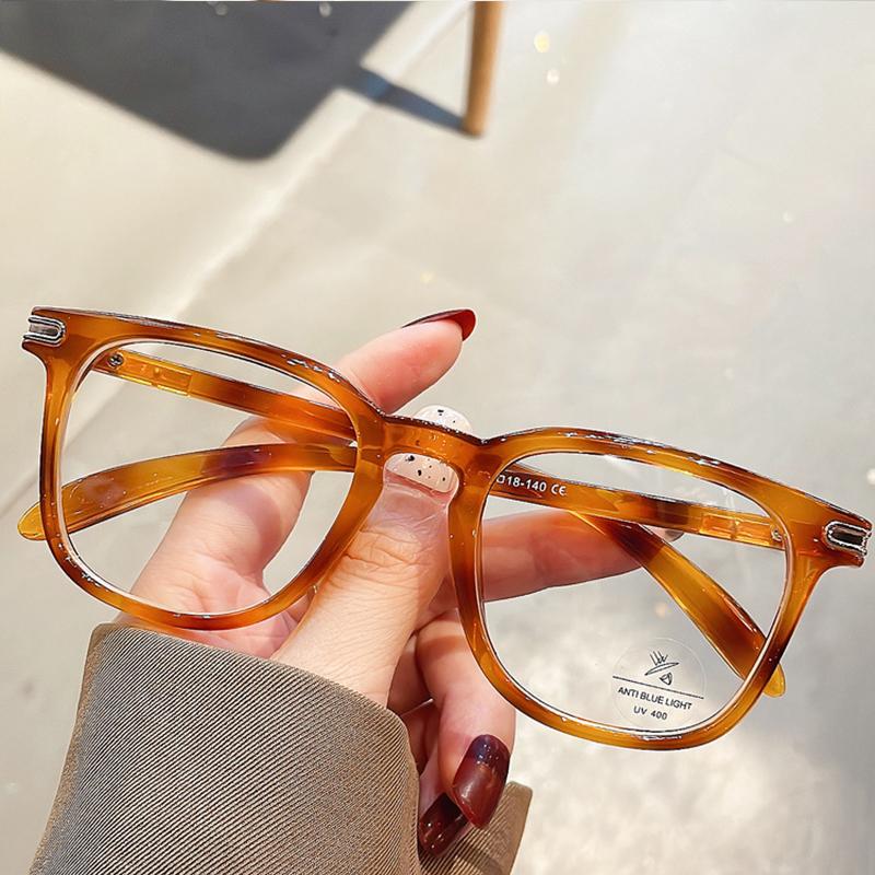 Elegant Women Anti Blue Light Myopia Glasses Luxury Square Computer Games Glasses New Men Optical Prescription Eyewear 0 To -6.0
