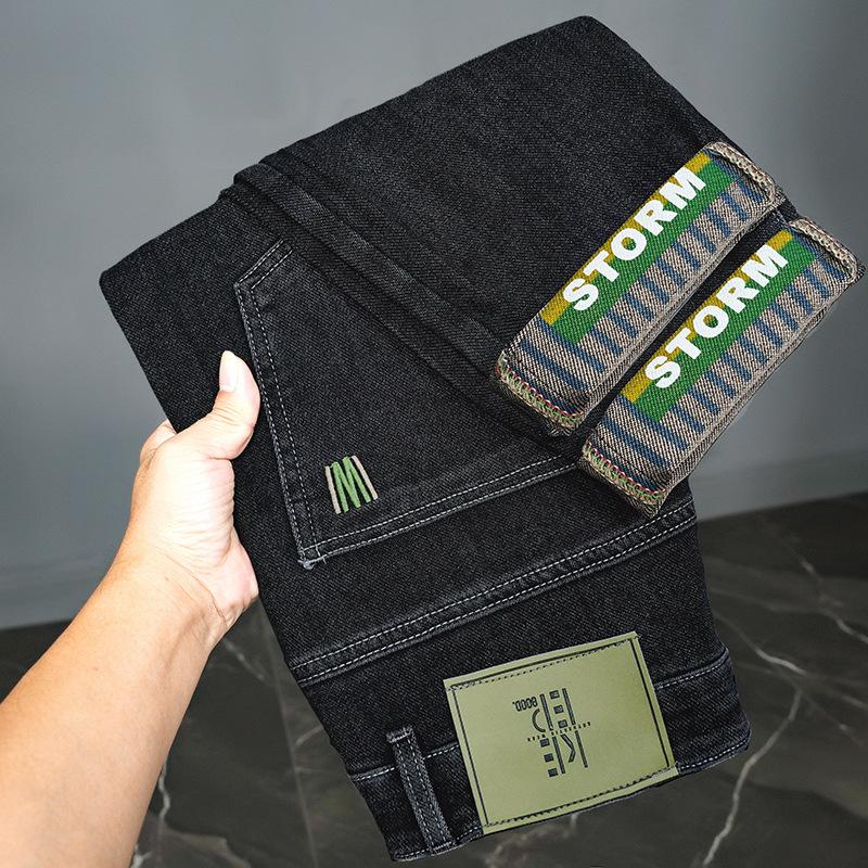 

Джинсы мужские весенние тонкие облегающие прямые мужские стрейчевые повседневные длинные брюки джинсы 31