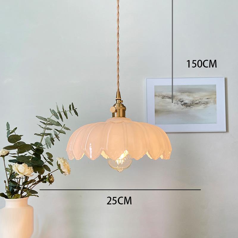 Brass glass chandelier Nordic vintage B&B bar Restaurant Bedside lamp Creative personality cafe bedroom lamp
