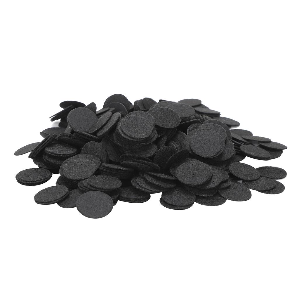 500Pcs Nonwoven Round Piece DIY Felt Crafts Cloth Flake Accessories Chip Hair Decoration 25mmBlack