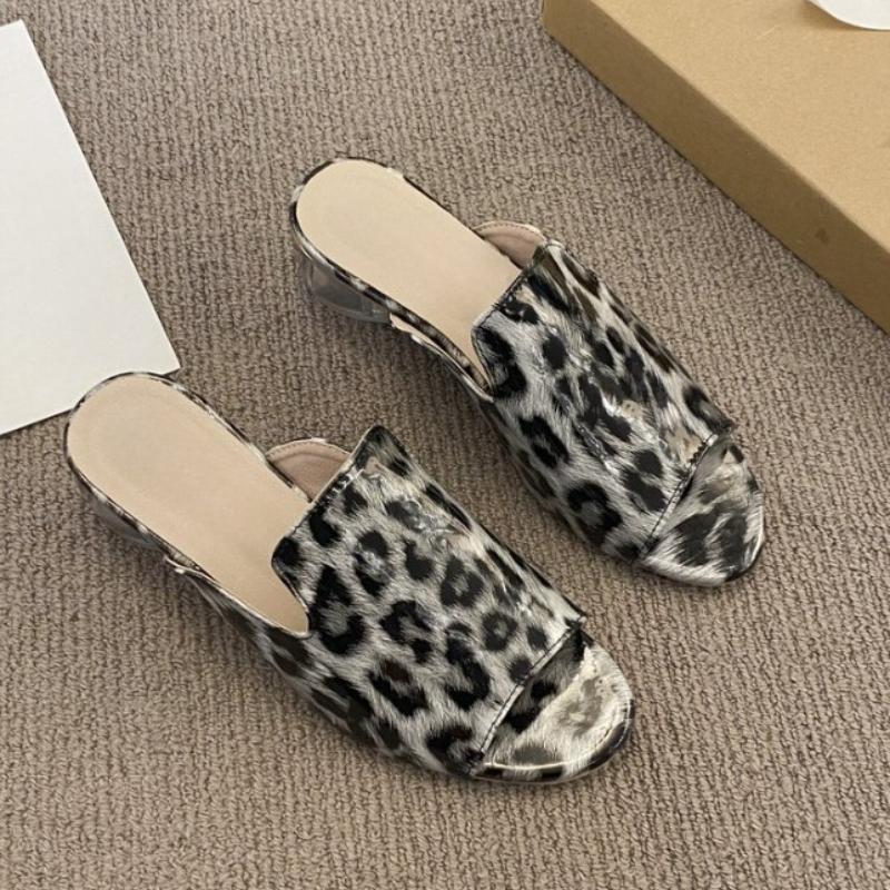 Fashion 2025 New Low Heel Soft Bottom Outdoor Cool Dragging Large Summer Sandals Half Dragging Fish Mouth Summer Outerwear