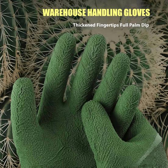 1 paio di guanti da giardinaggio traspiranti, impermeabili, antiforatura, resistenti, rivestiti in lattice