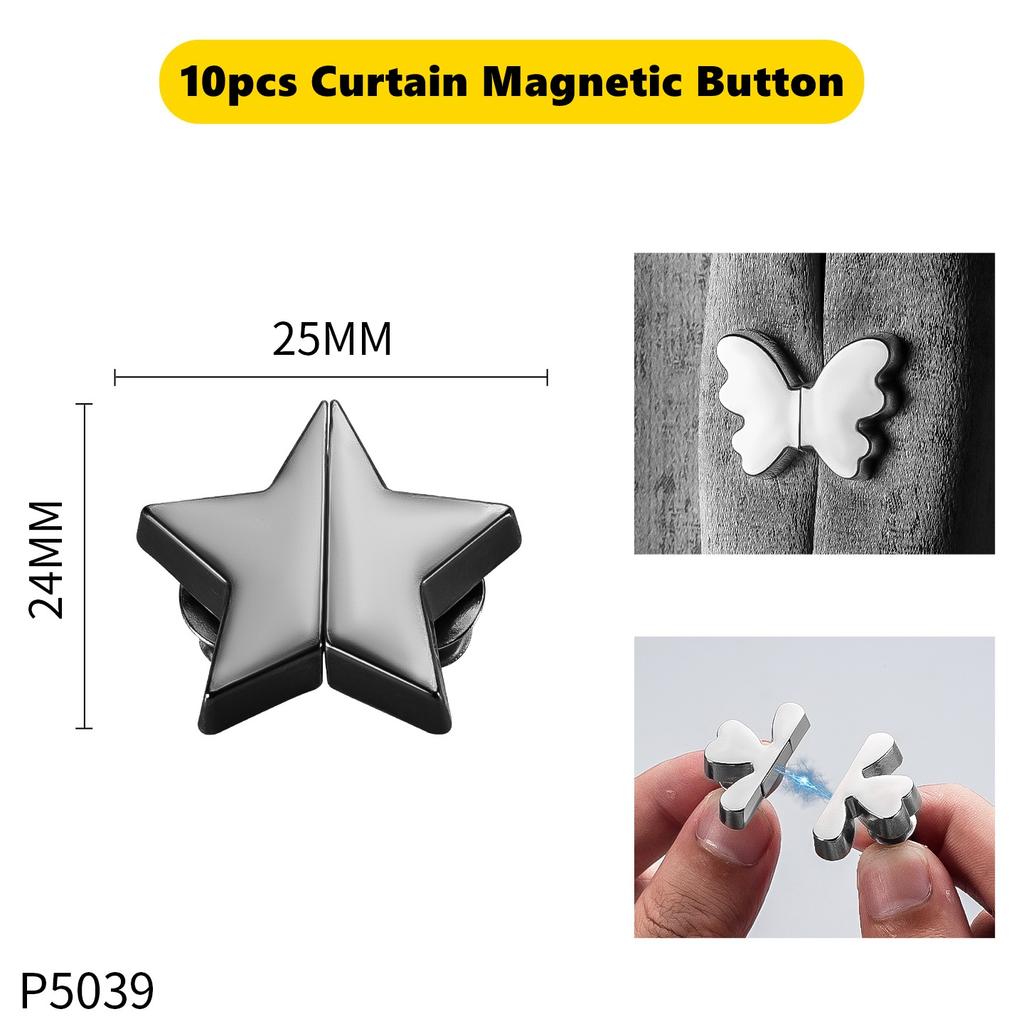 Curtain Magnetic Button Detachable Curtain Fix Fastener Clip Prevent Light Adjustment Window Screen Close Magnet Buckle