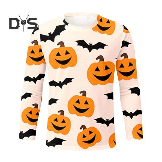 Pánské topy Halloween 3D tisk Tričko s kulatým výstřihem a dlouhým rukávem Tričko Běžný střih Běžný střih Tričko Běžné oblečení Street Party