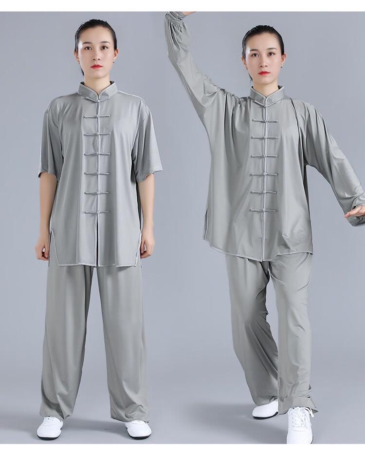 Unisex Tai Chi oblek z mléčného hedvábí - Jaro/Léto Ledové hedvábné tréninkové oblečení