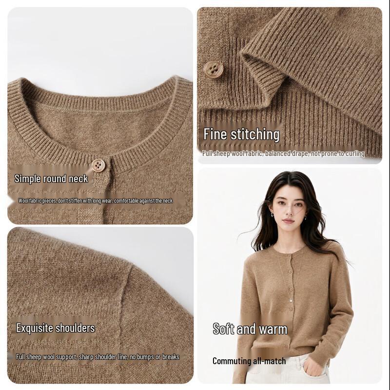 FIRS Women's 30% Cashmere Blend Cardigan Sweater