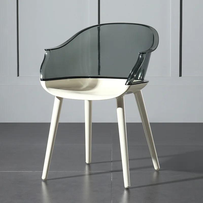Transparent Dining Chair for Kitchen Home Furniture Modern Minimalist Plastic Armchair Designer Acrylic Chair Back Dining Chairs