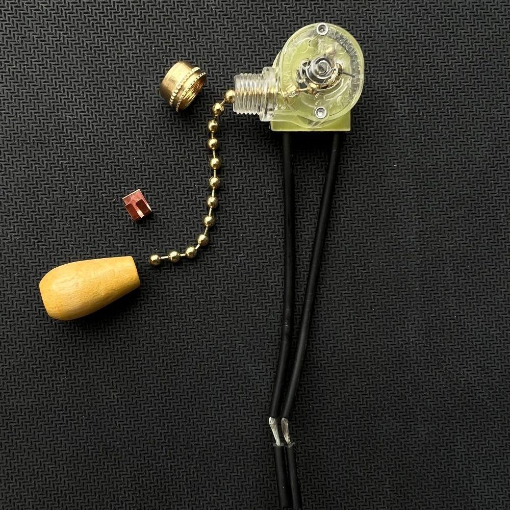 Nickel Finish Lamp Switch Replacement Two-Wire Fan Light Switch Pull Chain Switch Lighting Repair