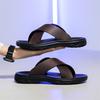 Fashion Slippers for Men Slippers Flat Leather Beach Shoes Ltalian Style Mens Slipper Quality Bathroom Men's Slide Sandals Large Size 47