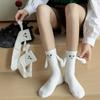 3 Pairs Magnetic Connection Crew Socks Cozy Breathable Thermal Knit for Cooler Seasons Ideal for Matching with Partners
