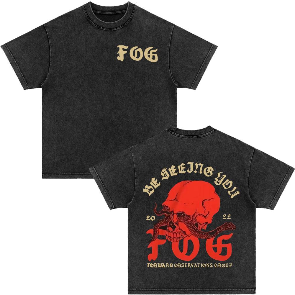 

Forward Observations Group Gbrs Fog Washed Vintage T-shirt Skeleton Graphic Punk Gothic T-Shirts Men s Cotton Oversized T shirts XL