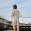 New Beach Women's Solid Color Knitted Beach Bikini Swimsuit Hoodie Dress