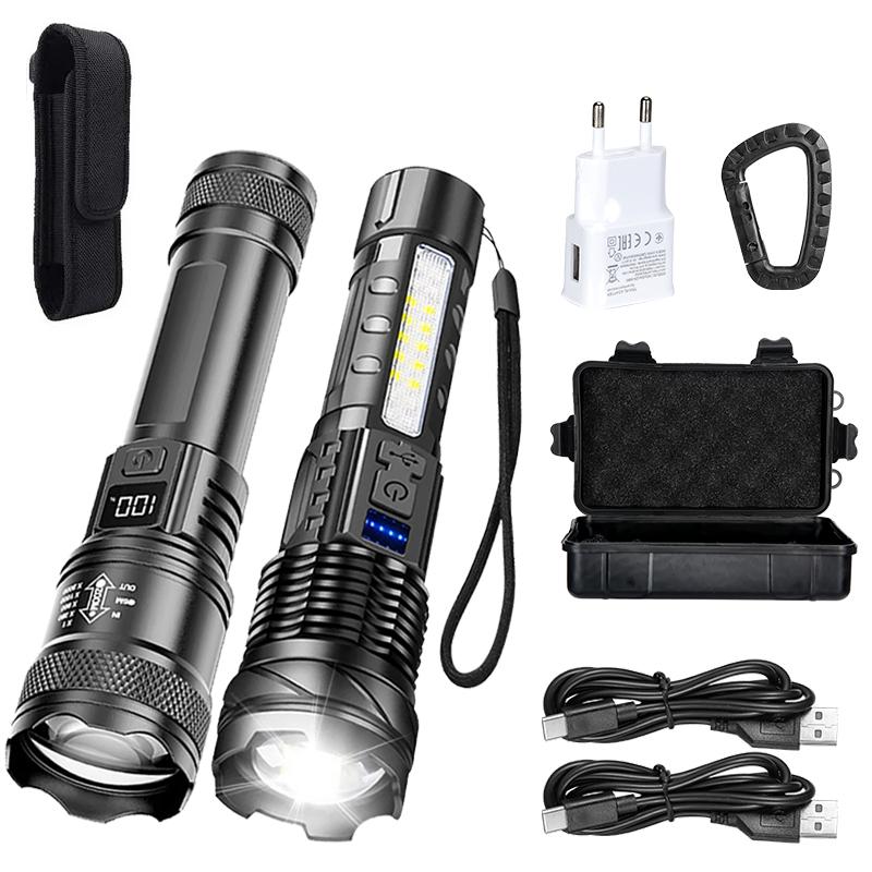Powerful P50 Led Flashlights 2000LM Ultra Bright Tactical Light Emergency Spotlights Telescopic Zoom Light Builtin 18650 Battery