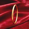 Vintage Gold-Plated Matte Copper Alloy Bangle - Versatile Chinese Auspicious Bracelet for Festivals and Everyday Wear