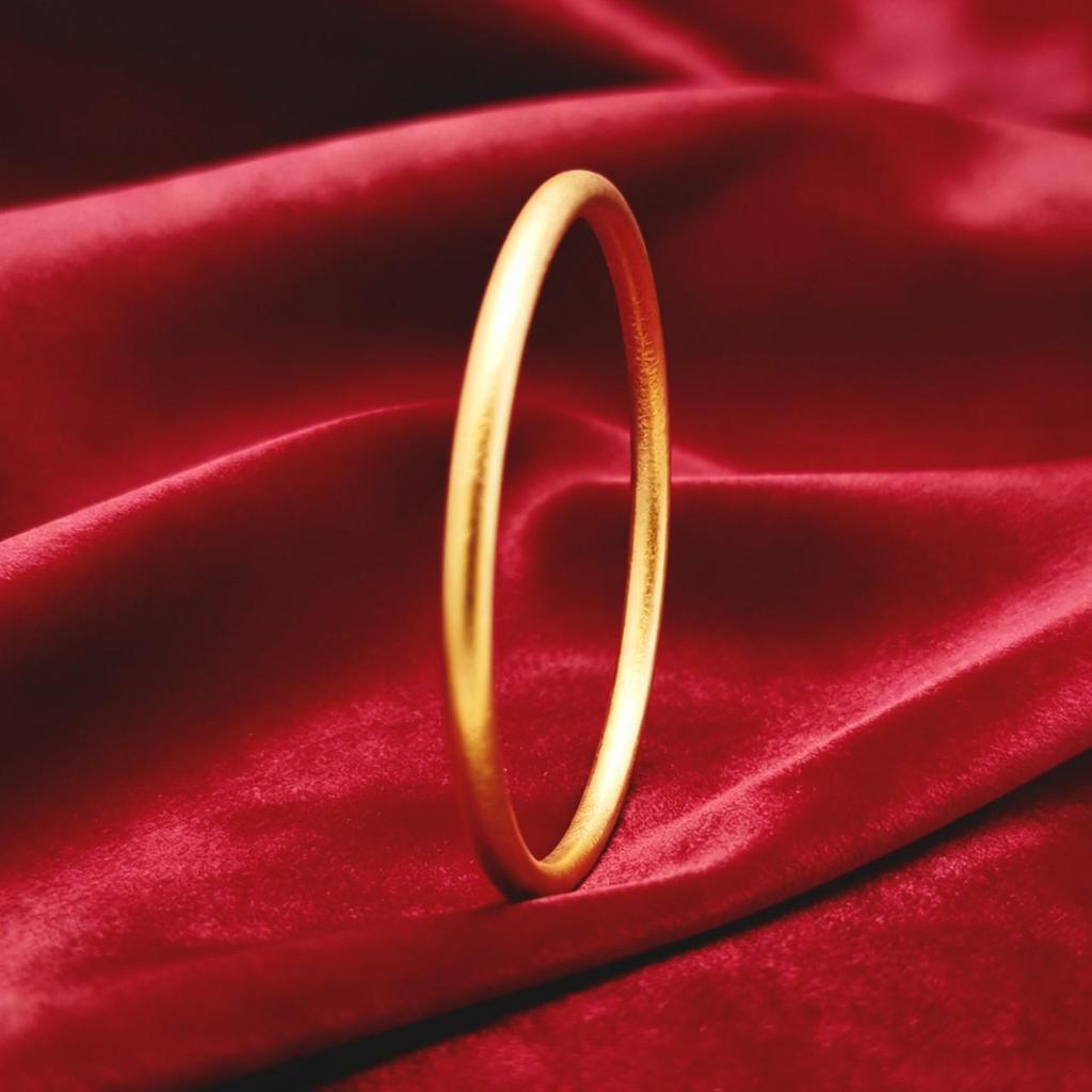 Vintage Gold-Plated Matte Copper Alloy Bangle - Versatile Chinese Auspicious Bracelet for Festivals and Everyday Wear