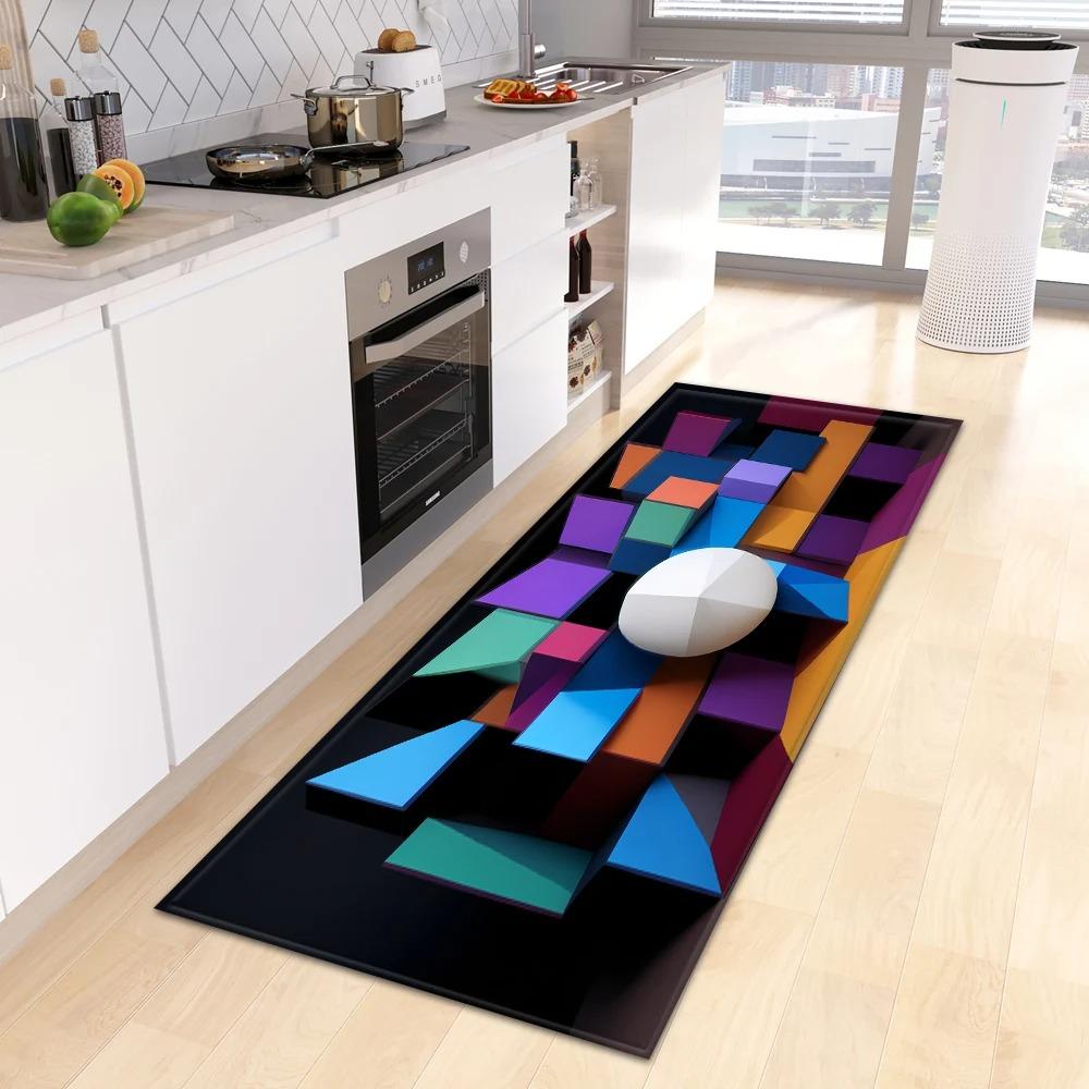 Creative Colorful Geometric Pattern Home Kitchen Floor Mat Door Front Decoration Floor Mat