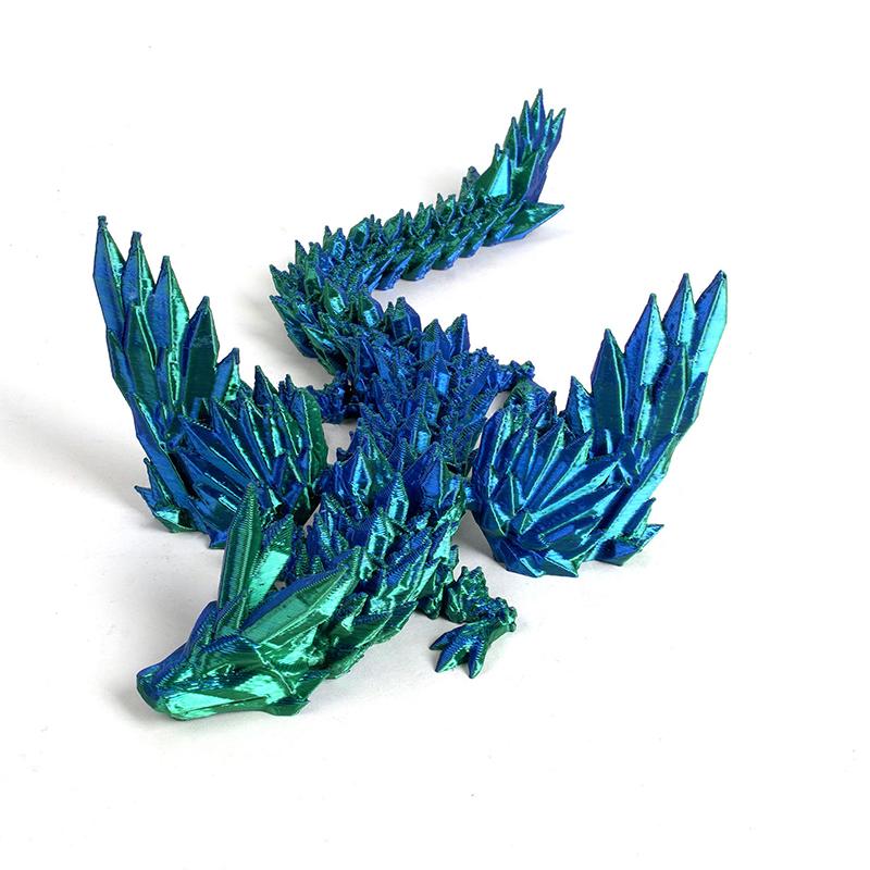 Creative 3D Printed Dragon Ornaments Flexible Articulated Gradient Color Dragon Crafts Children'S Toy Sets Gifts Desktop Decoration