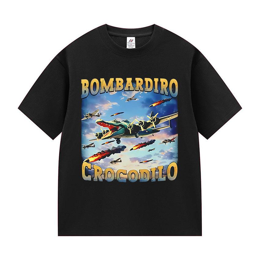 Limitované Bombardino Krokodýl Vtipné Meme Tričko Pánské Dámské Letní O-výstřih Krátký rukáv Tričko Módní Vysoce kvalitní Bavlněná Trička