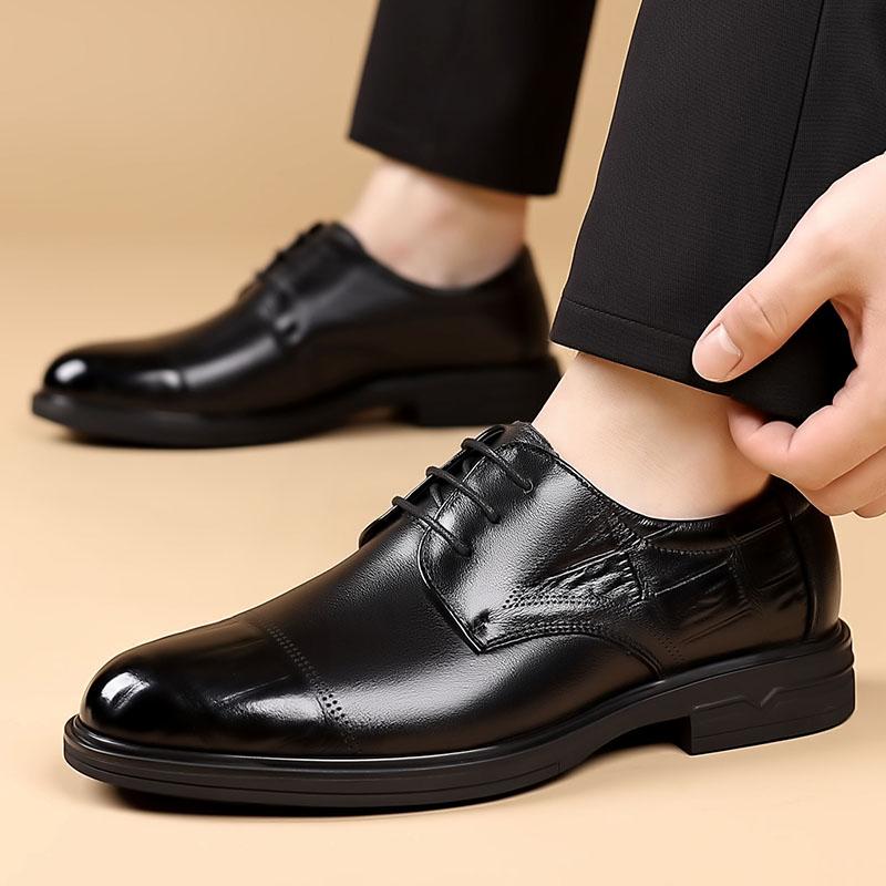 Men's Leather Shoes Dress Oxford Shoes Classic Lace Up Formal Shoes Wedding Shoes