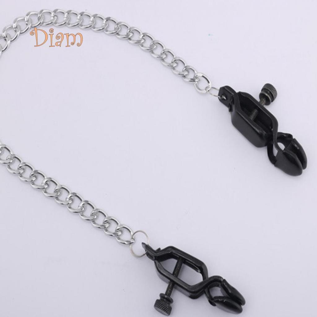 LOL Metal Nipple Clamp Brest Labia Clips with Chain Flirting Adult Game Sex Toys