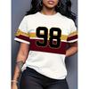 Comfortable Loose Fit Cotton Blend Crew Neck Short Sleeve Tee With 3D Print Design Women 2025