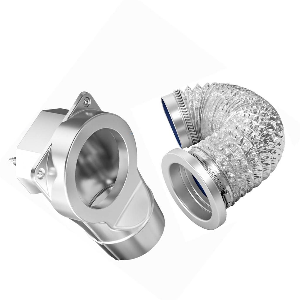 Dryer Vent Kit Magnet Self Alignment Exhaust Pipe Connection Set for Tight Spaces Lint Cleaning 2.6ft 4 Inch Hose