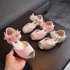 Summer New Style Children's Sandals Girls Fashion Rhinestone Flower Princess Shoes Little Girls Soft Soled Dance Shoes Girls