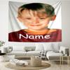 Custom Name Home Alone Print Tapestry, Backdrop, Easy Setup, Ideal for Bedroom, Office & Living Room, with Aesthetic Wall Hanging Decor.