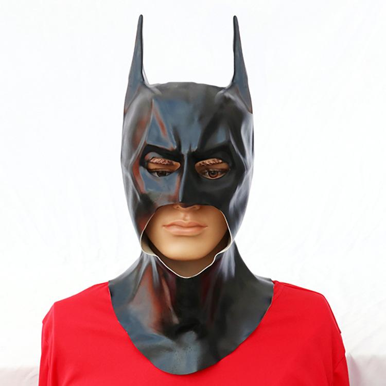 

Halloween Latex Batman Mask Movie cos Costume party headgear props, outer style Average Size чёрный