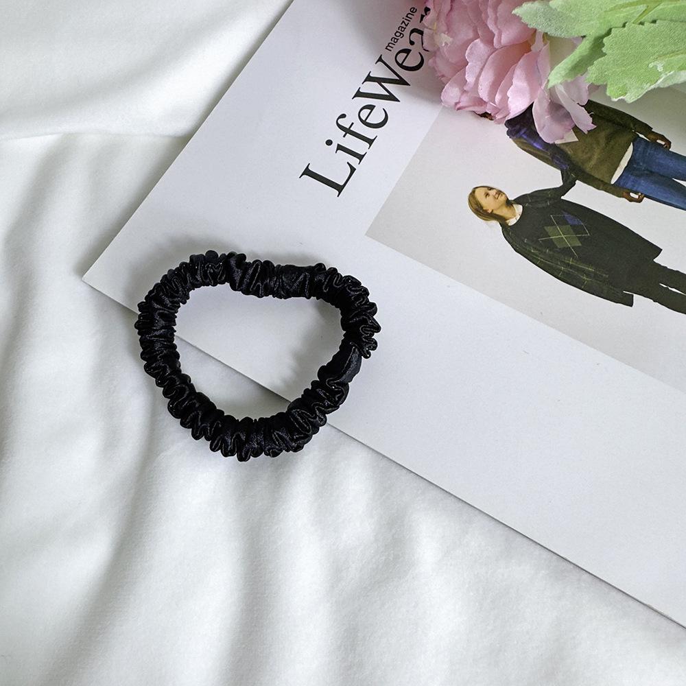 Шелковые резинки для волос 1 см, Мягкие эластичные резинки для волос без повреждений для женщин и детей чёрный